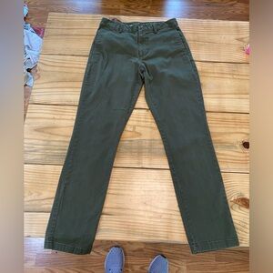 Green Pants Slim Built In Flex